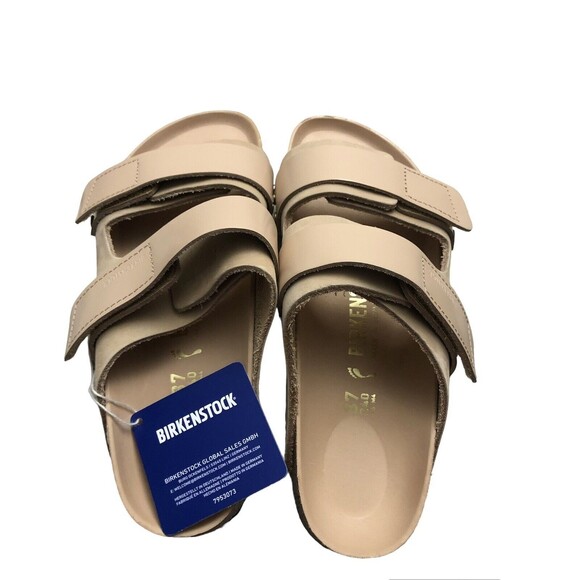 Birkenstock Uji Shine Slide Sandal New Beige Narrow Size 6 US / 37 EU New $160 - Picture 1 of 5
